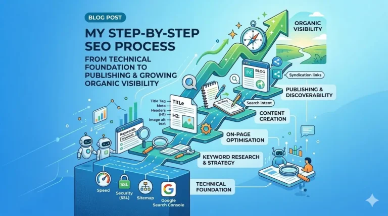 Shows step by step SEO growth