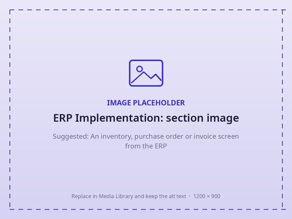 ERPNext implementation: inventory and purchase order screen