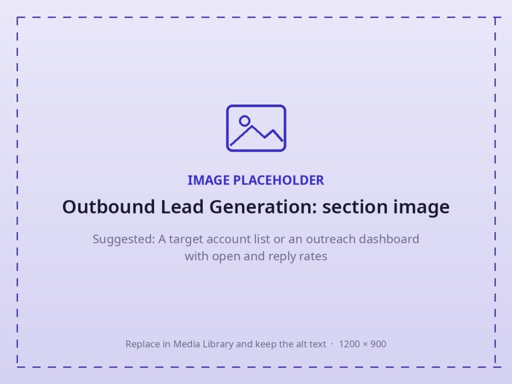 Target account list with company, role and contact details for B2B outreach